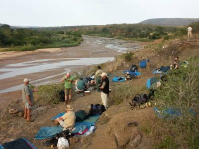 partecipati al primitive trail nell'Imfolozi accampati lungo il fiume