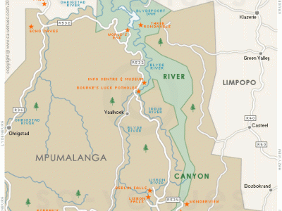 mappa del Blyde River Canyon