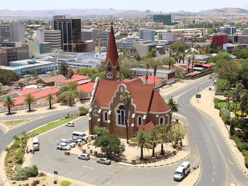vista aerea della cattedrale di windhoek
