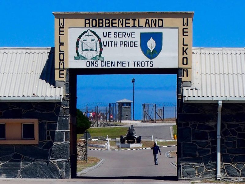 Cartello di ingresso a Robben Island