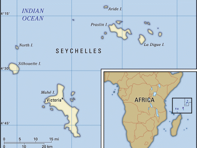 le seychelles sulla mappa geografica
