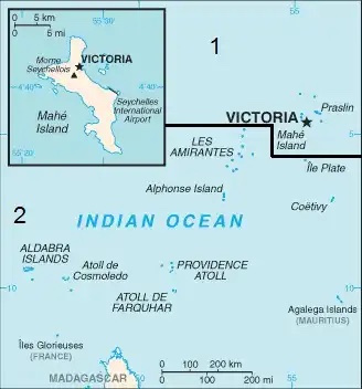 mappa isole interne ed esterne delle seychelles