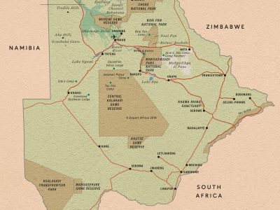 mappa del botswana
