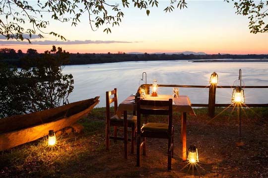 al fresco dinner rufiji river camp