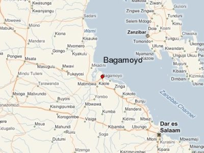 mappa dell'area di Bagamoyo
