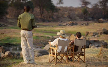 ruaha river lodge special interests turisti seduti ad ammirare la fauna nel ruaha national park