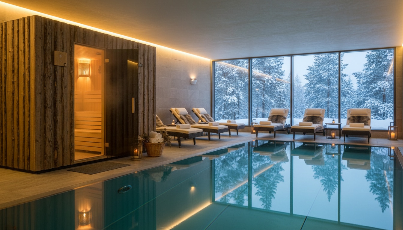 lapland hotels oulu sauna con piscina del Lapland Hotels di Oulu